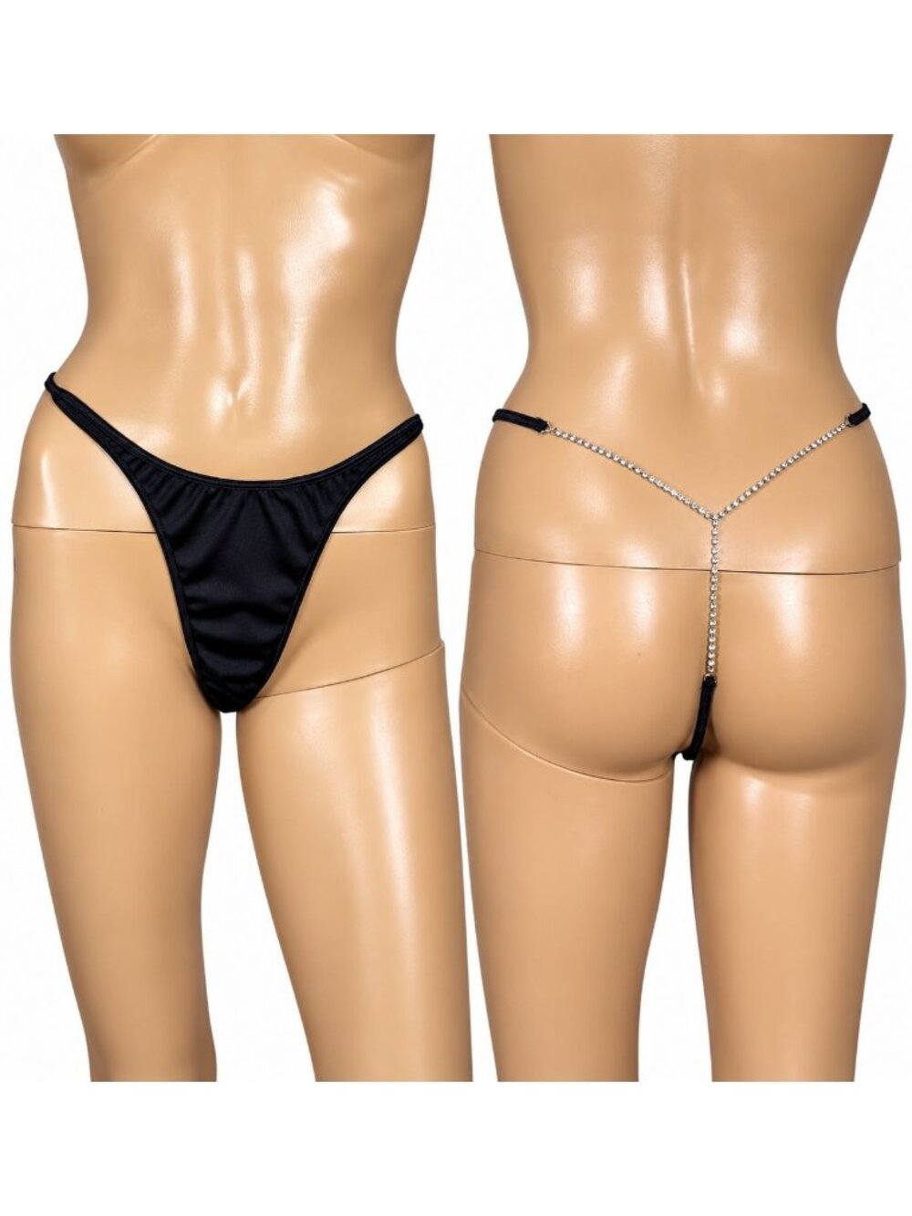 Y2K Victorias Secret Satin Thong Rhinestone G String Small